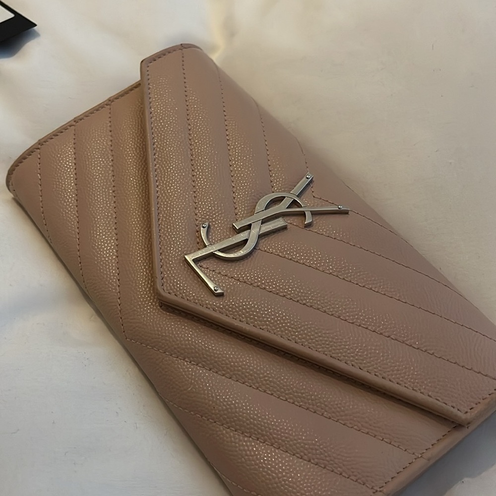 YSL Pale Pink long wallet.